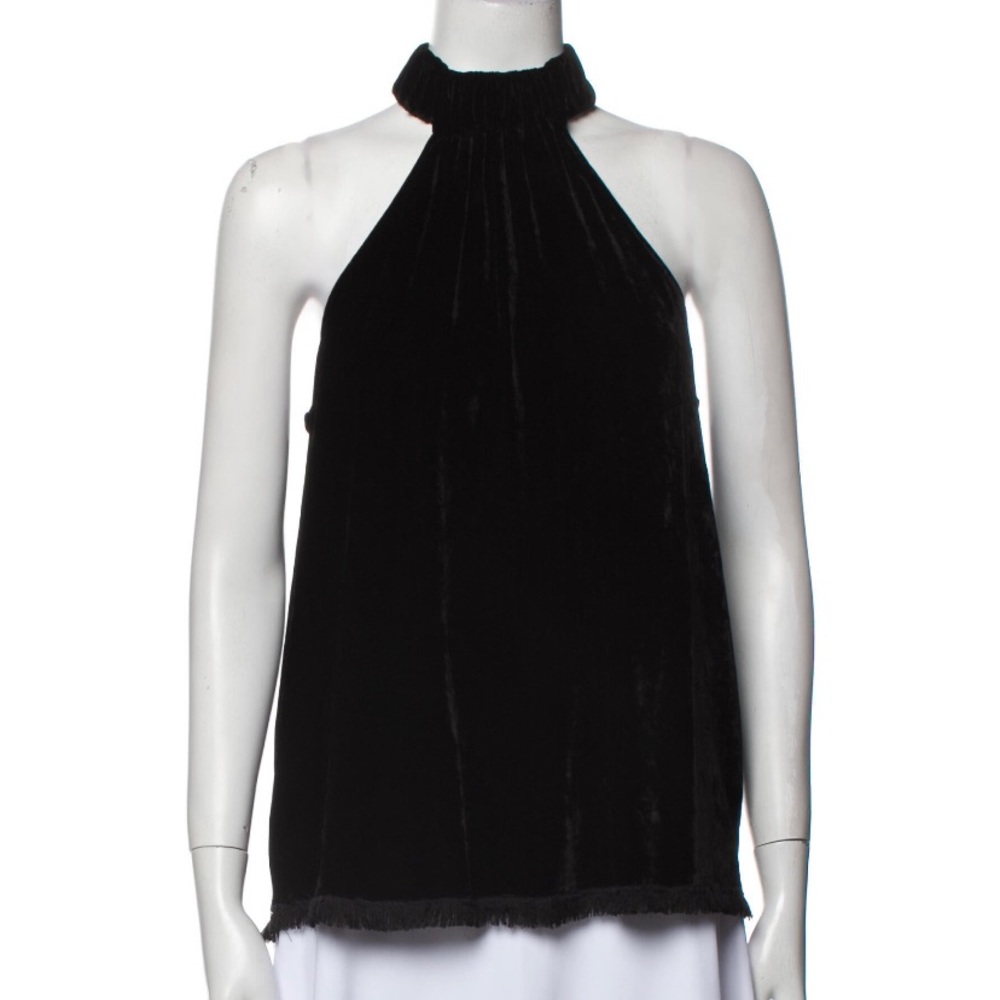 Raquel Allegra Black Velvet Halter Tank